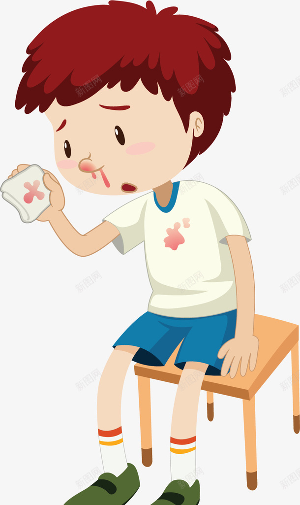 卡通受伤流鼻血的男孩png免抠素材_新图网 https://ixintu.com 伤害 医疗急救 卡通男孩 受伤 受伤的人 流鼻血 矢量png