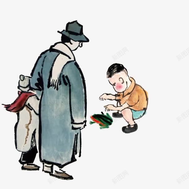 手绘传统八九十年代场景png免抠素材_新图网 https://ixintu.com 传统 八九十年代 回忆 父亲 童年 童年回忆 童趣 过去 青蛙