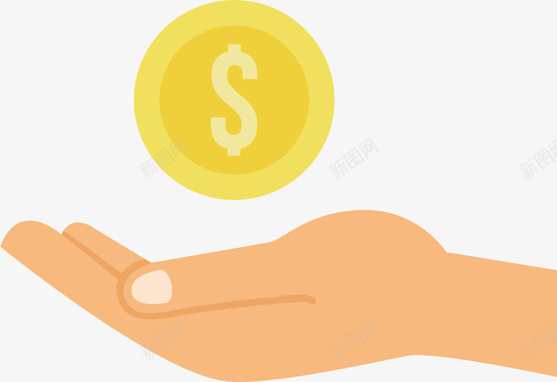 手托金币商务图矢量图ai免抠素材_新图网 https://ixintu.com 创意 卡通手绘 商务 手指 水彩 金币 金钱 矢量图