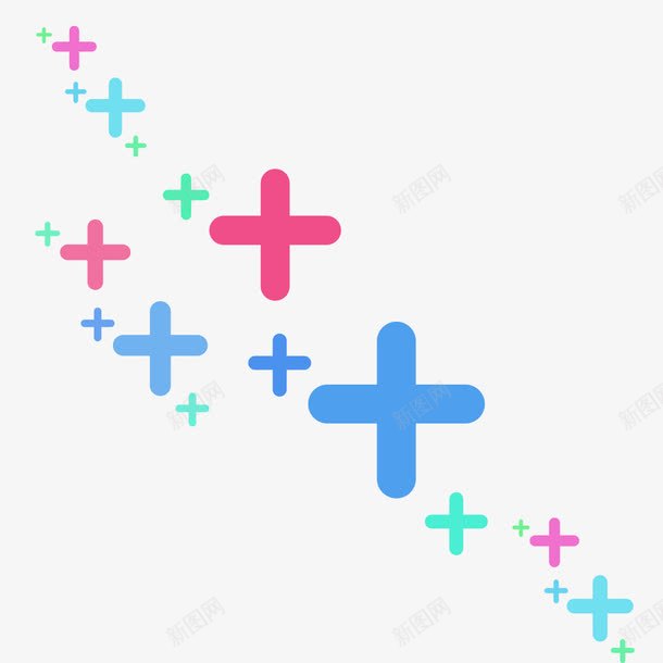 多个加号组成的元素图标png_新图网 https://ixintu.com 加号 十字架 可爱 图形