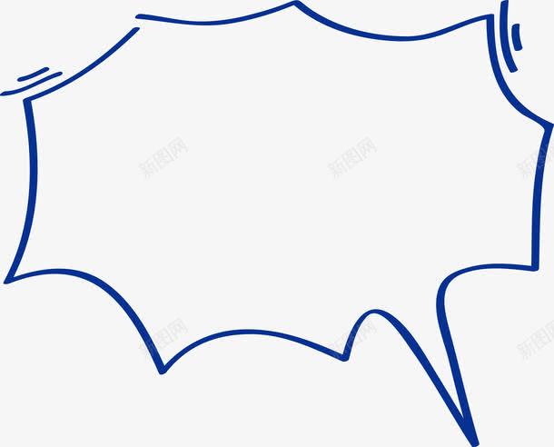 锯齿手绘蓝色气泡png免抠素材_新图网 https://ixintu.com 对话框 手绘对话框 手绘气泡 气泡 矢量png 蓝色气泡
