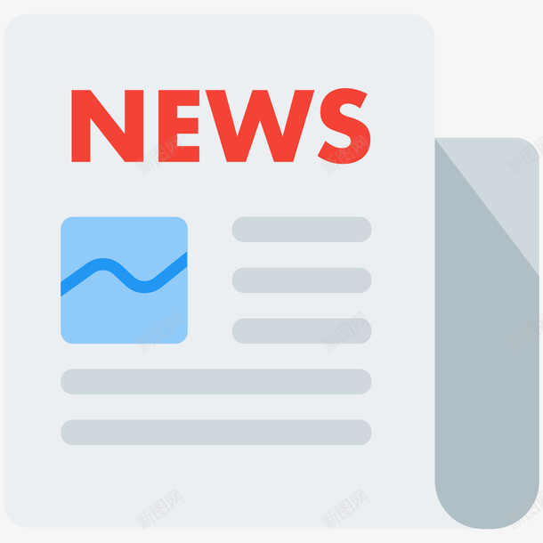 灰色扁平化新闻报纸矢量图图标eps_新图网 https://ixintu.com 卡通图标 商务 圆弧 字母 扁平化 报纸拼贴 排版 灰色 矢量图 英文