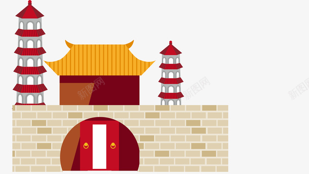 高塔城墙矢量图ai免抠素材_新图网 https://ixintu.com 北京钟鼓楼 墙面 大门 德阳钟鼓楼 西安钟鼓楼 钟鼓楼 矢量图