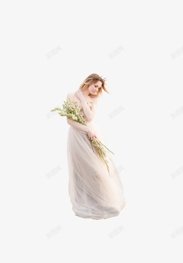 清新简约花朵美女png免抠素材_新图网 https://ixintu.com 清新 简约 美女 花朵
