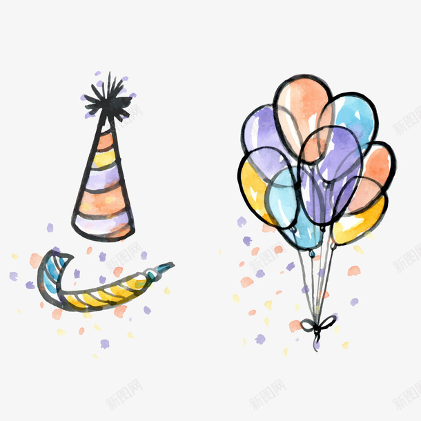 气球生日帽子彩色生日主题卡通素矢量图ai免抠素材_新图网 https://ixintu.com 儿童生日礼物 彩色 手绘卡通 气球 气球生日帽子彩色生日主题卡通素材免费下载 生日布置 生日帽子 生日快乐 矢量图 礼物 蛋糕 蜡烛 装扮