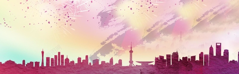 扁平城市背景jpg设计背景_新图网 https://ixintu.com 全屏banner背景 几何 城市 建筑 彩色 扁平 横幅背景 水彩 渐变