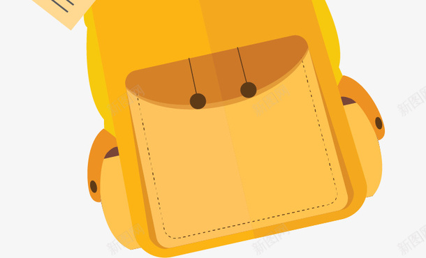 黄色书包开学文具矢量图ai免抠素材_新图网 https://ixintu.com 开学季 彩色文具 文具 文具花纹 矢量png 黄色书包 矢量图