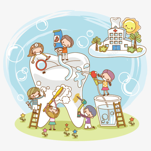 卡通牙齿刷刷牙png免抠素材_新图网 https://ixintu.com 儿童牙齿 医疗 牙疼 牙齿