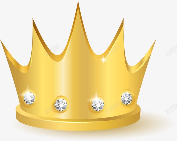 闪耀的金色皇冠png免抠素材_新图网 https://ixintu.com 王冠 王者荣耀 矢量素材 金色皇冠 闪耀