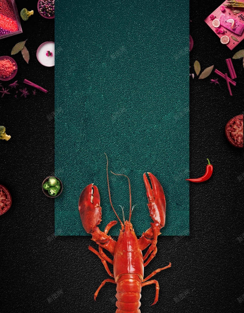 麻辣小龙虾美食宣传海报psd设计背景_新图网 https://ixintu.com 传统美食小龙虾 大龙虾 小龙虾海报 澳洲龙虾 美味小龙虾 餐饮海报 麻辣小龙虾 黑色背景 龙虾海报