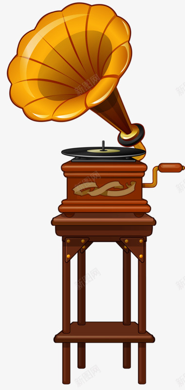 水彩留声机图png免抠素材_新图网 https://ixintu.com 乐器 创意 卡通手绘 古代喇叭 号外号外 喇叭 水彩 留声机 留音机 音乐