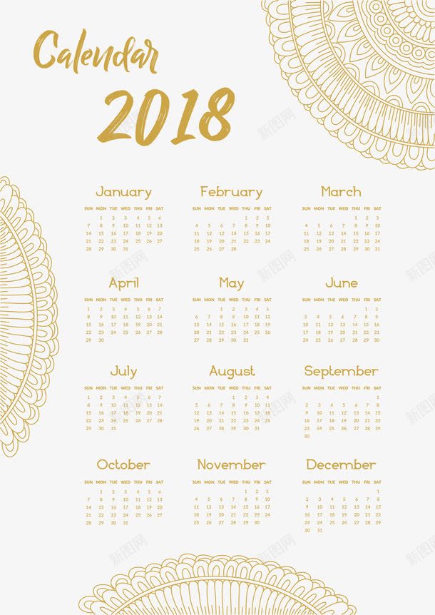 欧式花纹装饰2018年台历png免抠素材_新图网 https://ixintu.com 2018台历 2018年 2018年台历 信件边框 台历 年历 日历 日历模板 欧式装饰边框