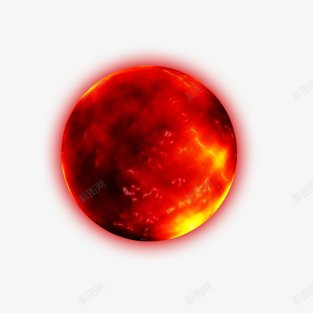 发光红色星球png免抠素材_新图网 https://ixintu.com 星球 火星 科幻 红色星球