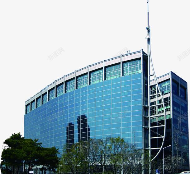 蓝色企业办公楼png免抠素材_新图网 https://ixintu.com 企业 办公楼 宣传册 折页 蓝色