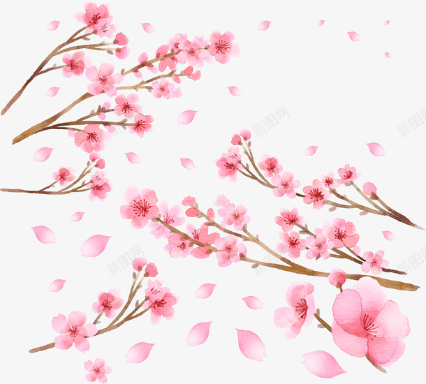 卡通手绘春天花枝装饰矢量图ai免抠素材_新图网 https://ixintu.com 初春焕彩 春天 春天来了 春天绿植花枝 春天花朵 树枝 桃花 植物 樱花 矢量图 绿植 花卉 花瓣