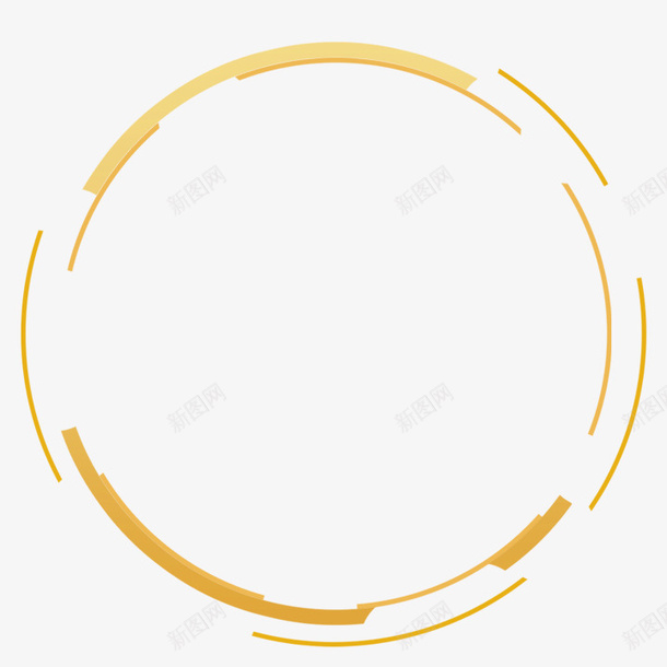 黄色简约圆圈边框纹理png免抠素材_新图网 https://ixintu.com 免抠PNG 圆圈 简约 边框纹理 黄色