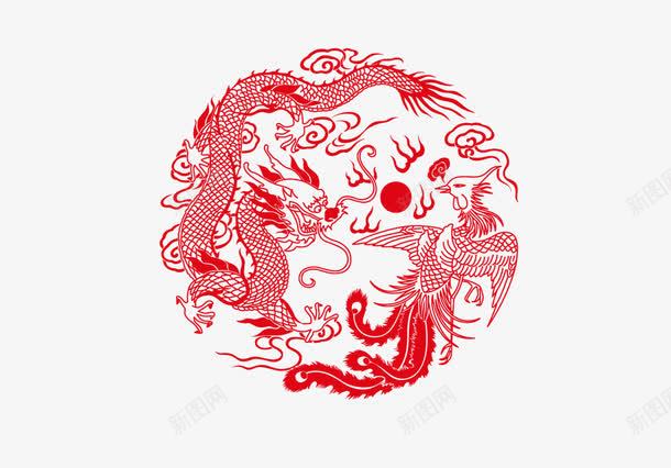 龙凤花纹png免抠素材_新图网 https://ixintu.com 中式花纹 吉祥 龙凤底纹 龙凤花纹
