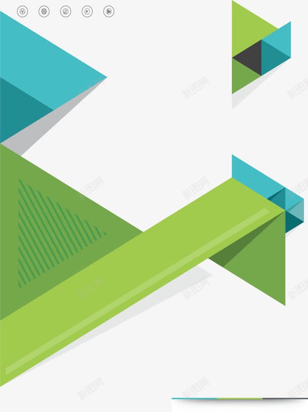 绿色三角商务封面png免抠素材_新图网 https://ixintu.com 三角封面 商务 商务手册 商务风面 矢量png 绿色三角