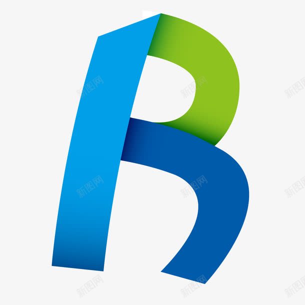 彩色折纸字母Bpng免抠素材_新图网 https://ixintu.com 创意字体 字母 折纸字母