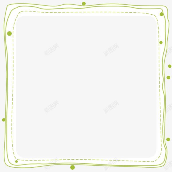 绿色原点不规则边框png免抠素材_新图网 https://ixintu.com 不规则边框 原点 绿色