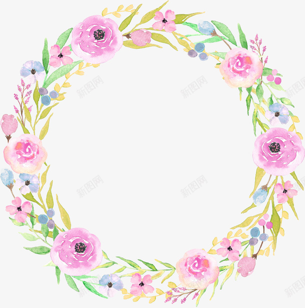 彩色春天小清新鲜花边框png免抠素材_新图网 https://ixintu.com 小清新 彩色 彩色春天小清新鲜花边框设计 春天 水彩 玫瑰花 花卉 鲜花边框