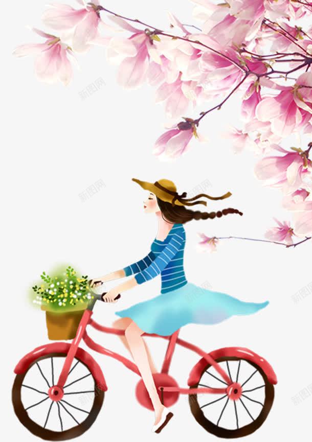 春天出行踏青的卡通女孩png免抠素材_新图网 https://ixintu.com 出行 卡通女孩 春天 装饰图案 踏青