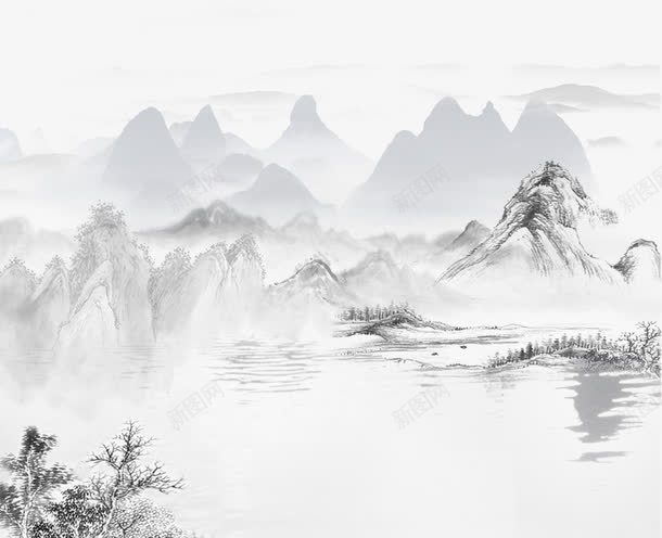 清明中国风海报装饰png免抠素材_新图网 https://ixintu.com 中国风山水装饰清明节 清明 清明中国风海报装饰 清明装饰 清明踏青春天来了