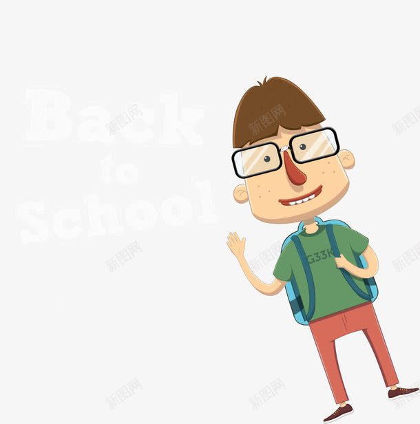 开学季背书包的学生png免抠素材_新图网 https://ixintu.com 卡通人物 去上学 可爱呆萌 学生 男孩 背书包 西瓜头