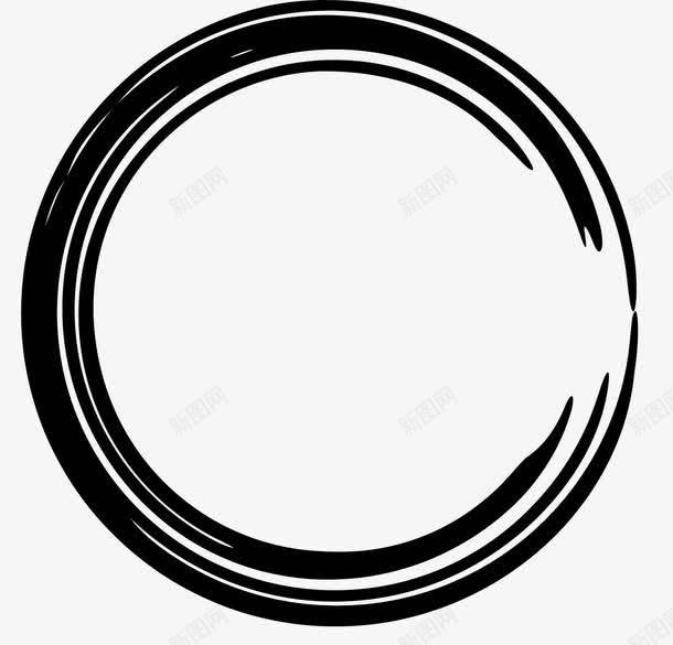 黑色墨水手绘圆环png免抠素材_新图网 https://ixintu.com 不规则几何圆环 几何形体 圆形 圆环 墨水圆环 矢量圆环 黑色