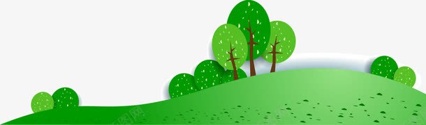 手绘卡通绿色草地和树木矢量图eps免抠素材_新图网 https://ixintu.com 手绘卡通图形 树木矢量图 绿色草地 矢量图