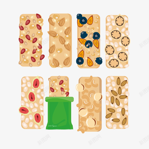 彩色健康零食坚果燕麦粒矢量图ai免抠素材_新图网 https://ixintu.com 健康食品 卡通 即食燕麦 坚果燕麦棒 彩色 燕麦 燕麦棒 燕麦粒 零食 矢量图