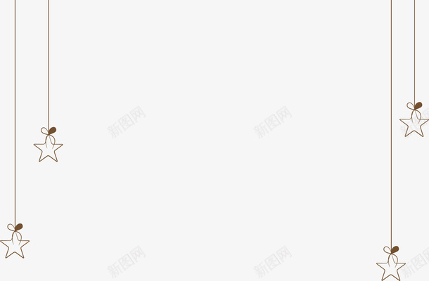 咖啡色线条挂饰png免抠素材_新图网 https://ixintu.com 免抠PNG 咖啡色 挂件 挂饰 星星 线条 装饰图案