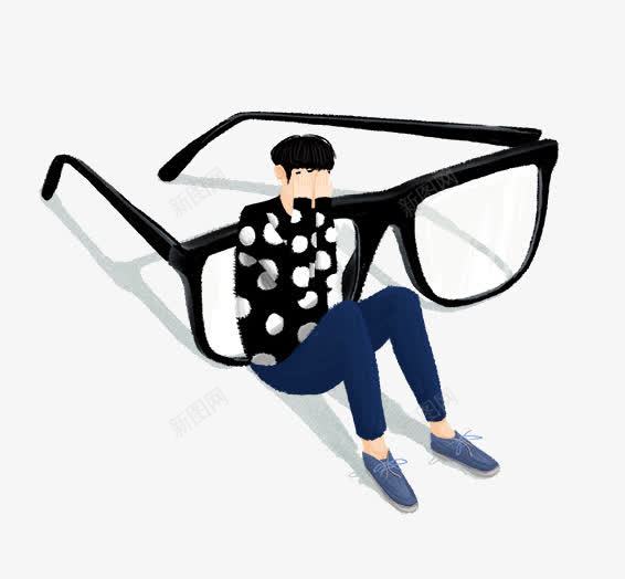 卡通黑色镜框png免抠素材_新图网 https://ixintu.com 中性风格眼镜框 女性眼镜框 极简风眼镜框 男性眼镜框 眼镜 眼镜框免扣 眼镜框矢量 视力 近视 黑色镜框
