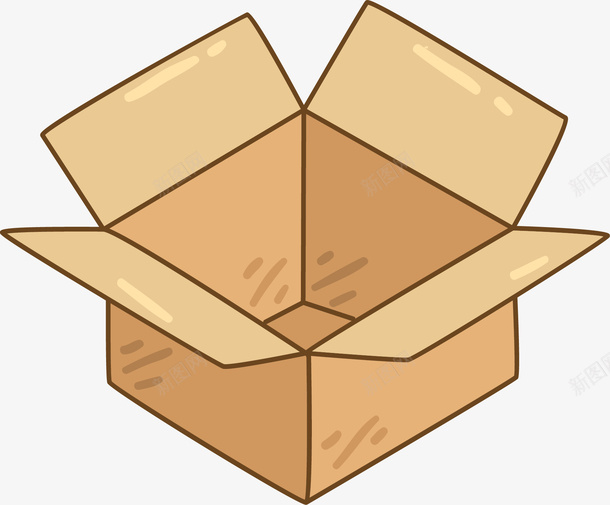 打开的卡通快递盒子矢量图ai免抠素材_新图网 https://ixintu.com 包装盒 快递盒子 快递纸盒 盒子 矢量png 纸盒 矢量图