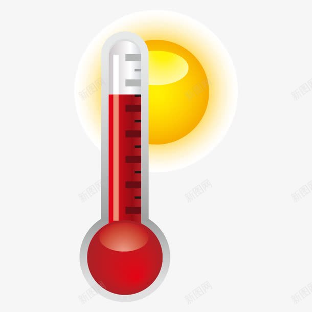 温度计png免抠素材_新图网 https://ixintu.com summer 夏天 太阳 当心高温表面 温度 高温