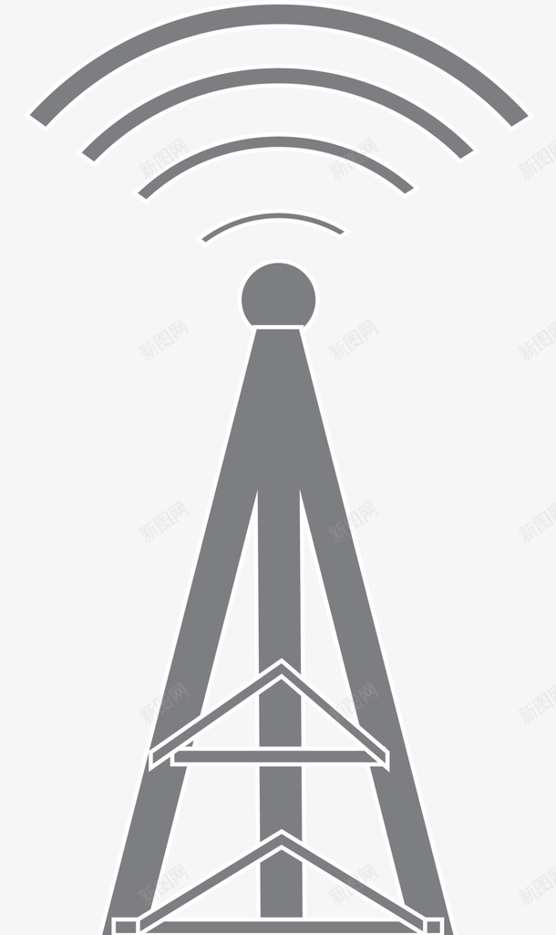 灰色扁平无线网基站png免抠素材_新图网 https://ixintu.com wifi 世界电信日 信号 无线基站 无线网 移动网络 网络 网络基站 通信基站