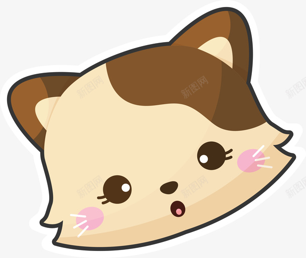 卡通可爱猫咪贴纸png免抠素材_新图网 https://ixintu.com 卡通 可爱 呆萌 头像 时尚贴纸 猫咪 矢量图案