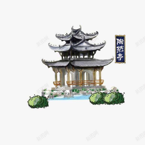 陶然亭png免抠素材_新图网 https://ixintu.com 亭子 凉亭 北京景点 手绘建筑 旅游景点 陶然
