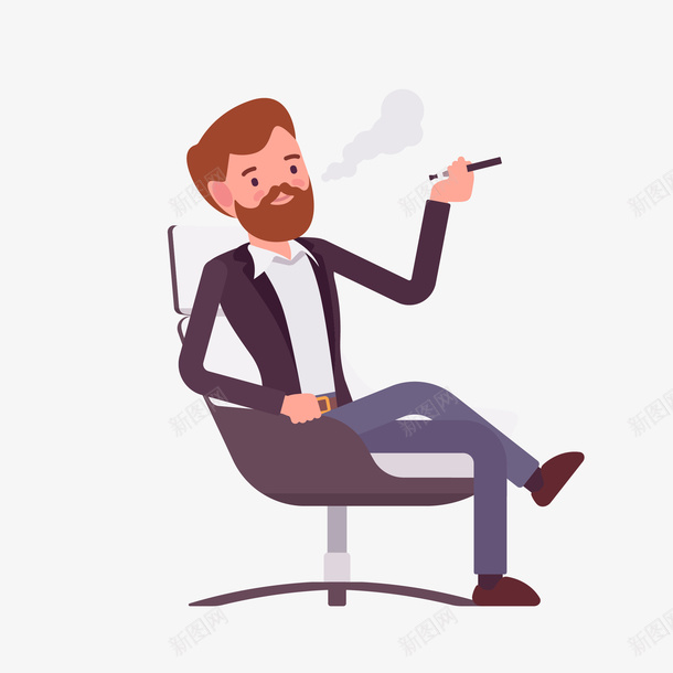 手绘吸烟老板矢量图eps免抠素材_新图网 https://ixintu.com png免抠图 上班 卡通 吸烟 手绘 桌椅 老板 舒服 矢量图