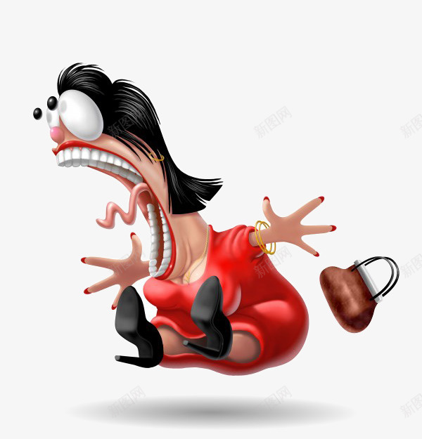 惊讶的女人png免抠素材_新图网 https://ixintu.com 卡通画 女人 惊讶 矢量装饰 装饰