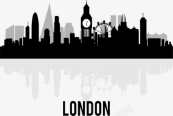 英国伦敦城市剪影矢量图素材
