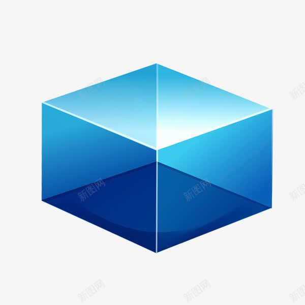 一个蓝色几何长方体png免抠素材_新图网 https://ixintu.com 几何体 蓝色 装饰 长方体
