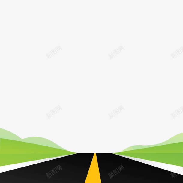 手绘草地公路png免抠素材_新图网 https://ixintu.com 交通 公路 卡通 大路 手绘 草地 蜿蜒 马路