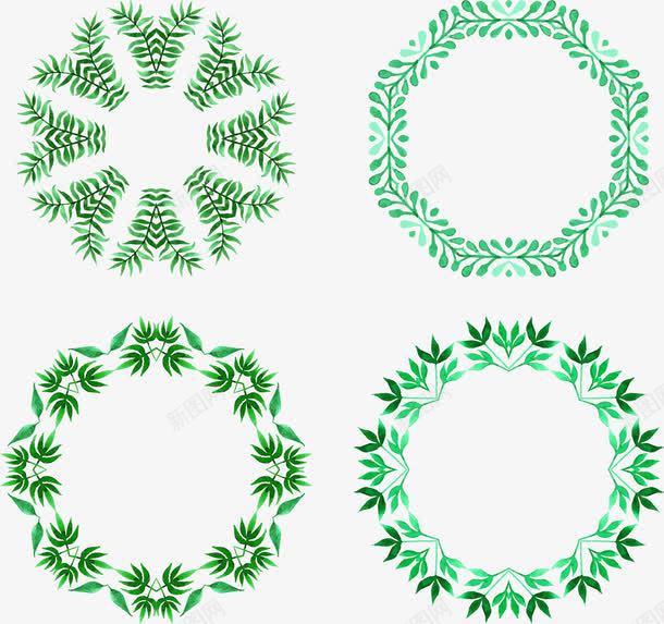 青青草花环png免抠素材_新图网 https://ixintu.com 春叶 春天 春草 翠绿