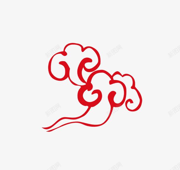 卡通红色线条祥云图案png免抠素材_新图网 https://ixintu.com 卡通 图案 祥云 红色 线条