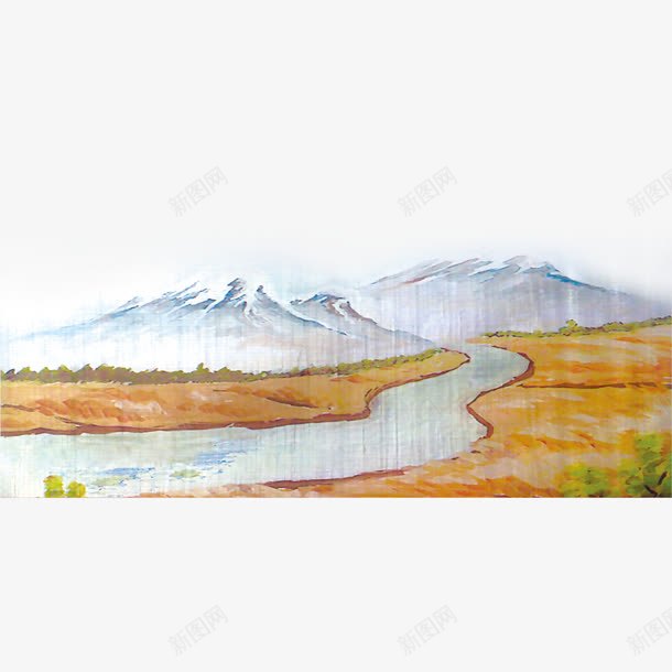 山水油画装饰png免抠素材_新图网 https://ixintu.com 山水 油画 装饰