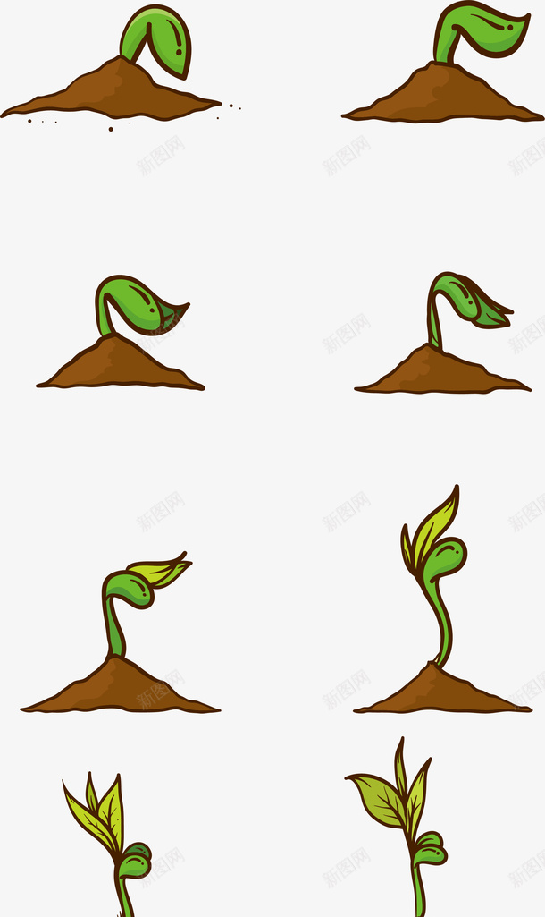 手绘秋季种子发芽插画png免抠素材_新图网 https://ixintu.com 农作物种子 卡通种子 手绘种子发芽装饰 泥土 秋季 秋季丰收 种子发芽 种子发芽插画 种子发芽插画设计