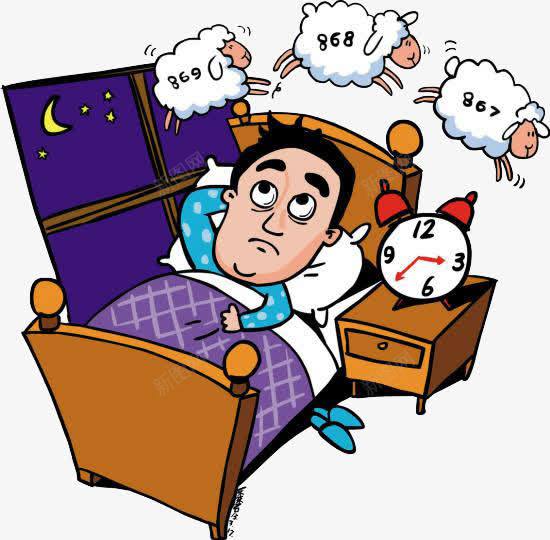卡通睡不着数羊png免抠素材_新图网 https://ixintu.com 卡通图 失眠 数羊 睡不着