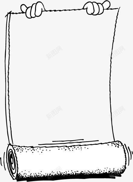 黑色简笔画卷png免抠素材_新图网 https://ixintu.com 画卷 简笔 黑色