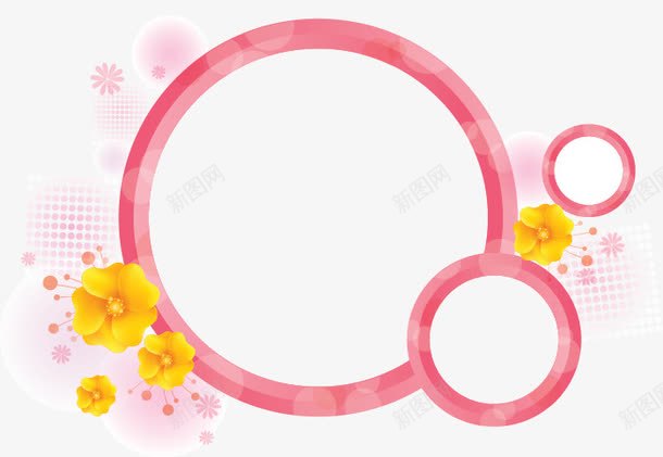 简约清新边框矢量图ai免抠素材_新图网 https://ixintu.com 图形 圆形 圆形边框 形状 简约 网点 网纹 花朵 矢量图
